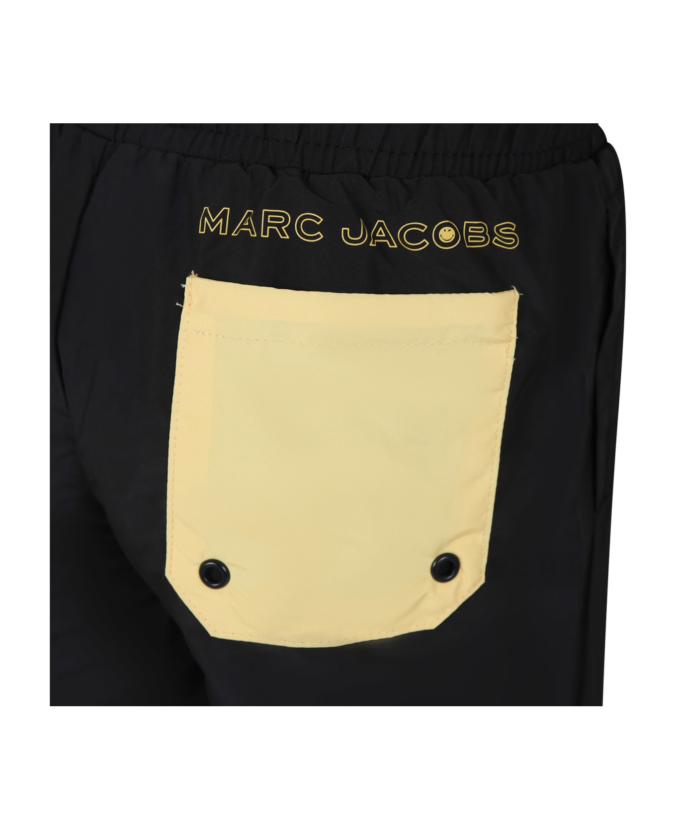 Marc Jacobs Black Swim Shorts For Boy With Smile - Nero