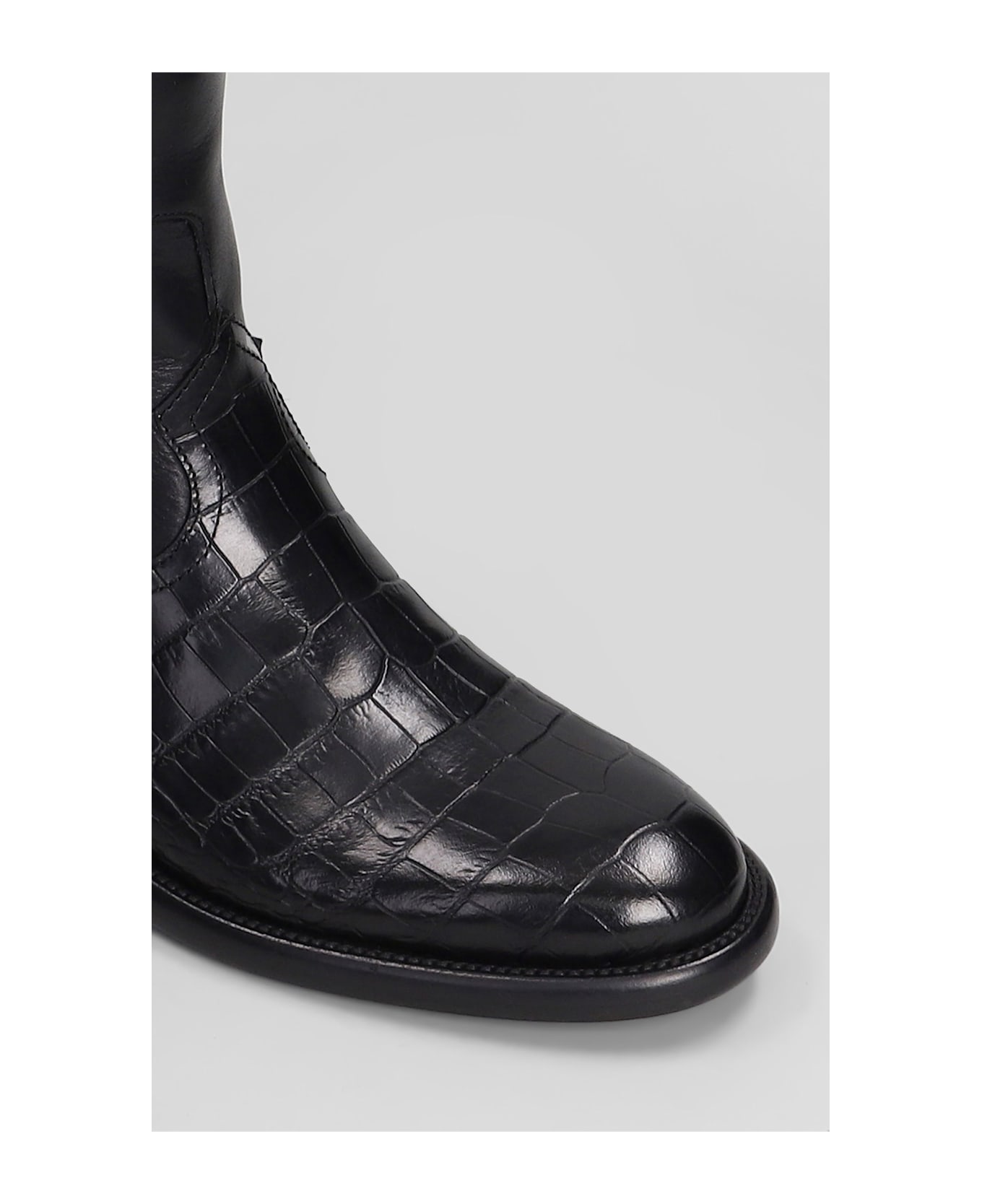 Paris Texas Montana Buckle Boot Low Heels Boots In Black Leather - EBANO-EBANO