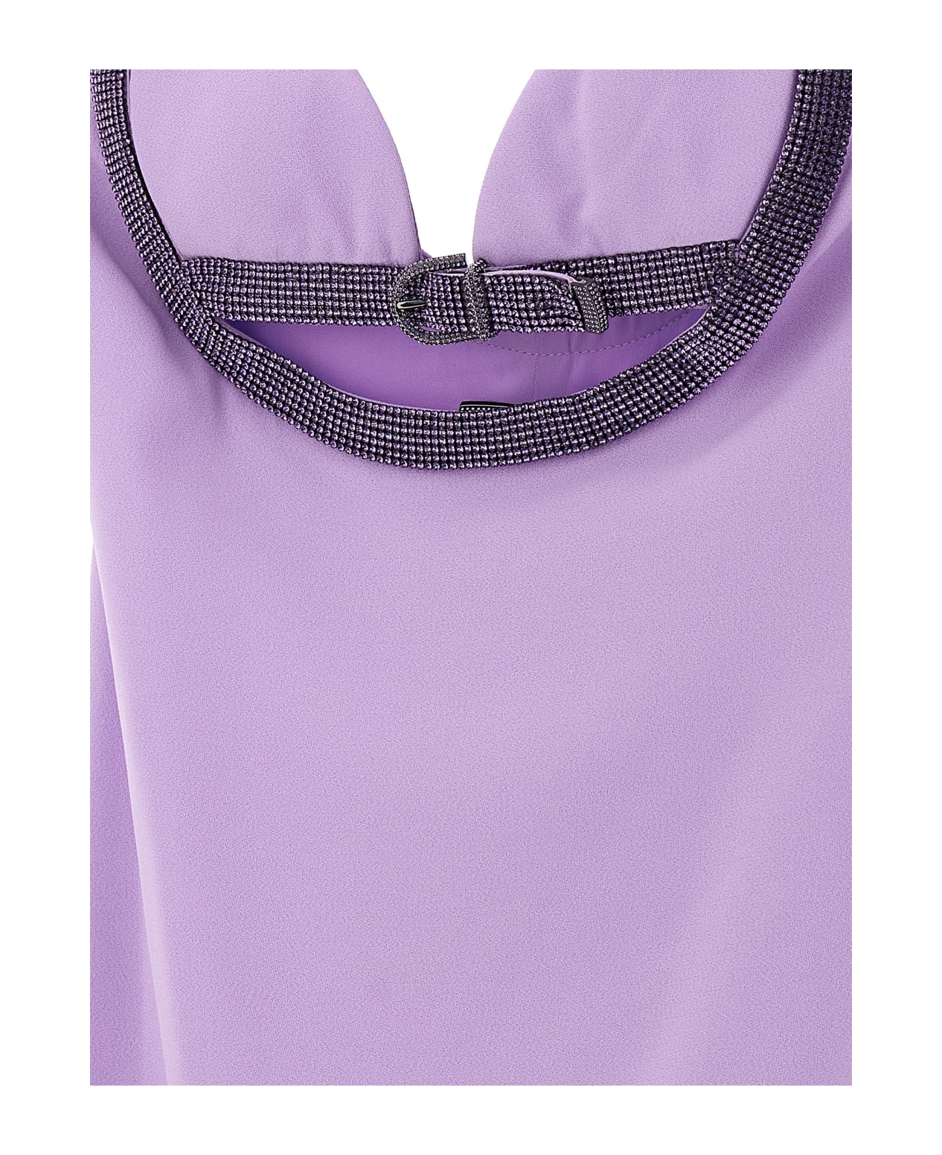 Versace X Dua Lipa Crystal Cut Out Dress - Purple
