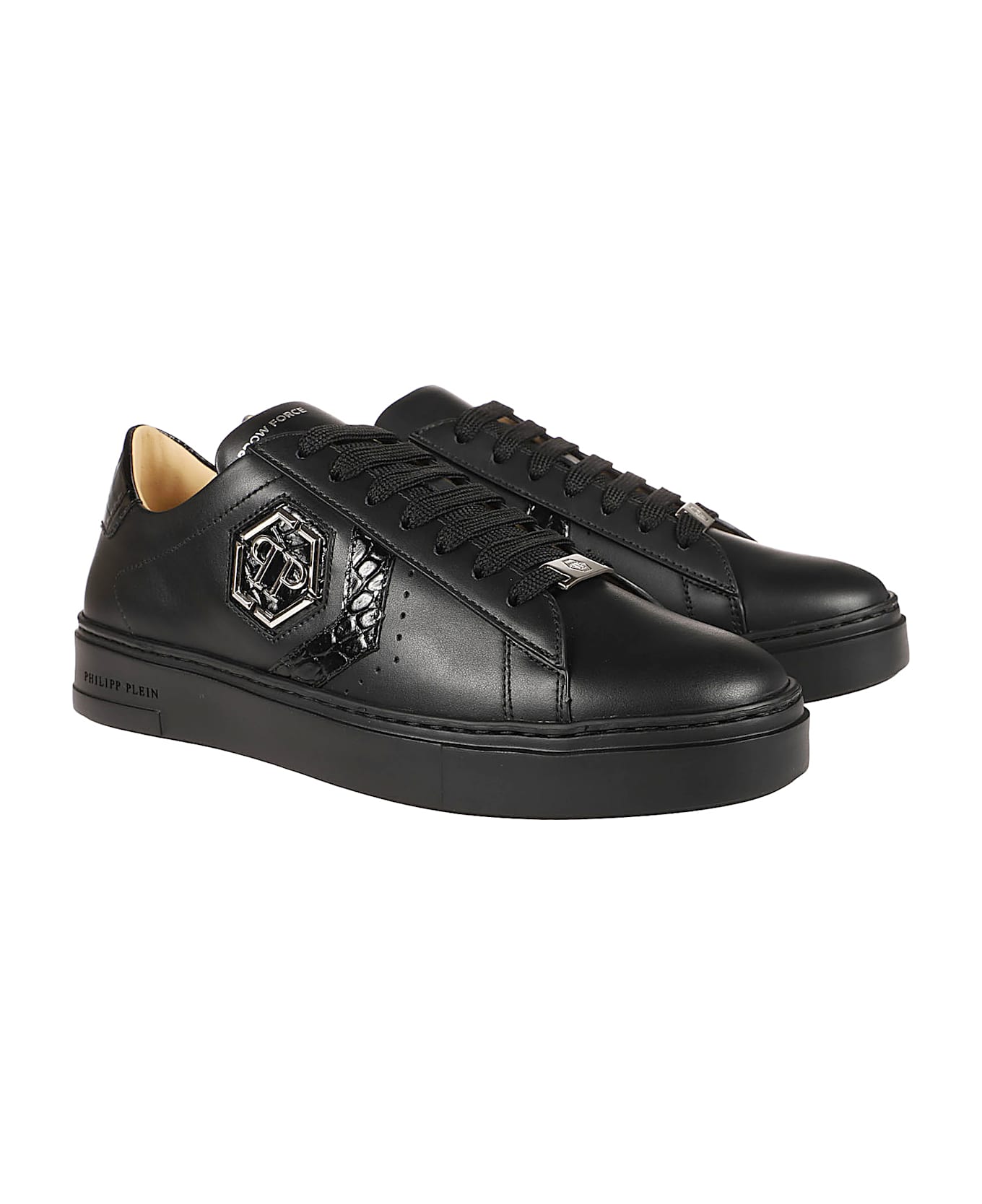 Philipp Plein Hexagon Low Top Sneakers - Black/black