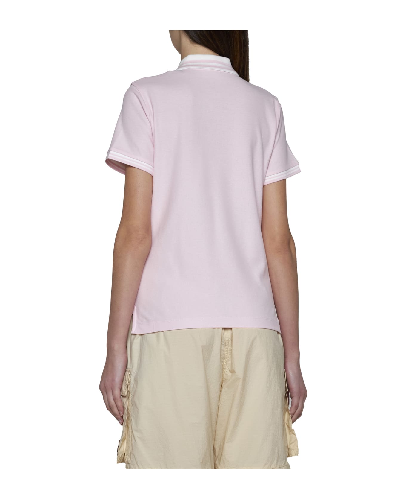 Moncler Logo Patch Polo Shirt - Pink