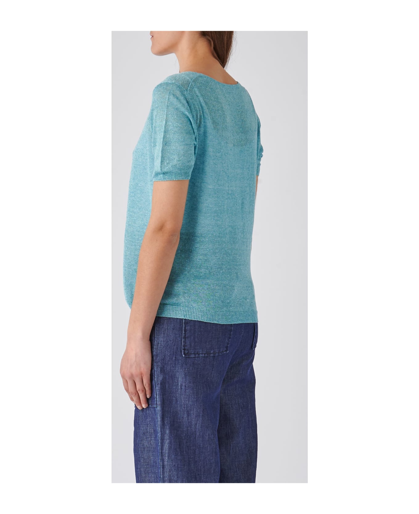 Gran Sasso Linen Sweater - ACQUAMARINA Tシャツ