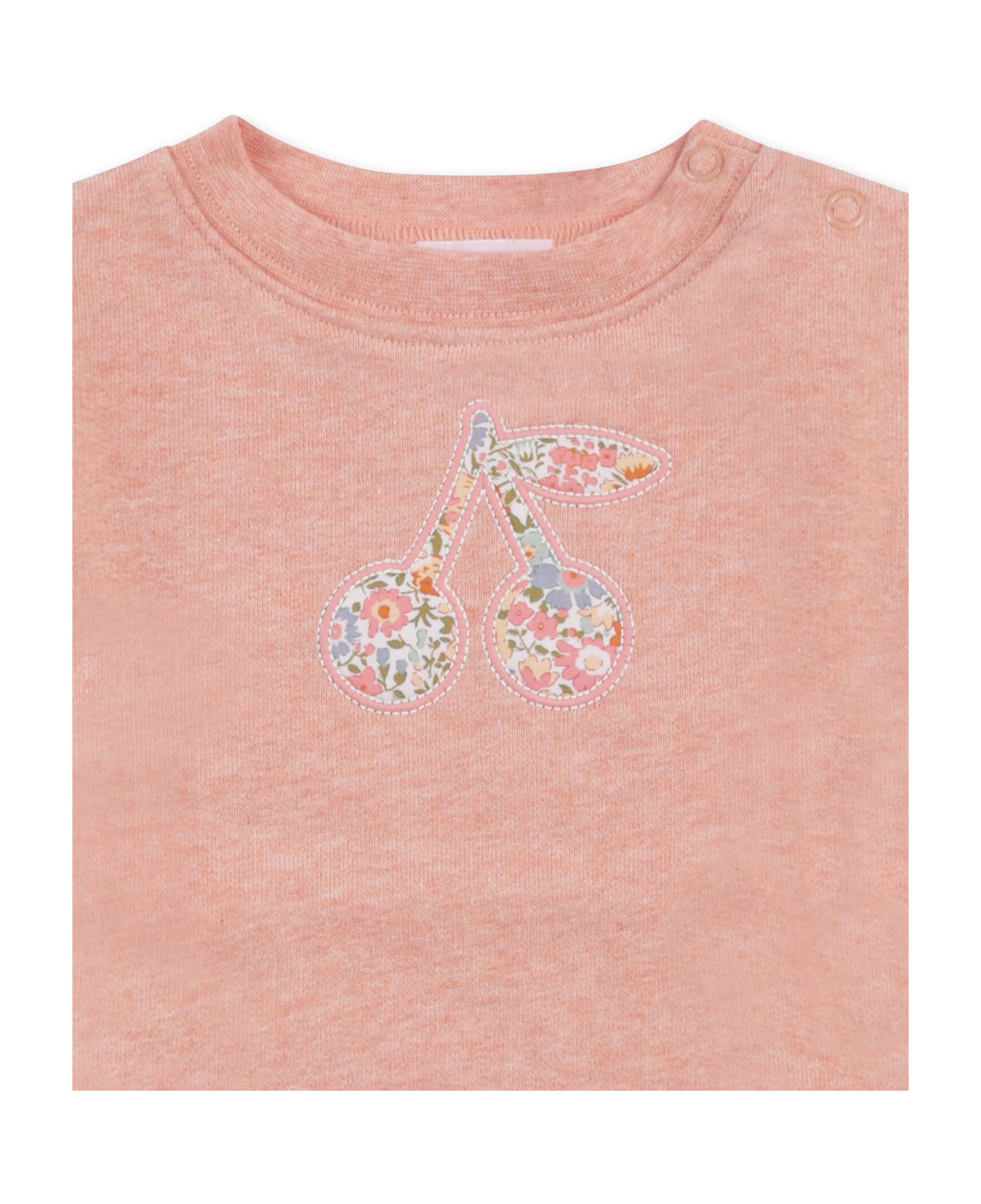 Bonpoint Pink T-shirt For Baby Girl With Cherries - Pink