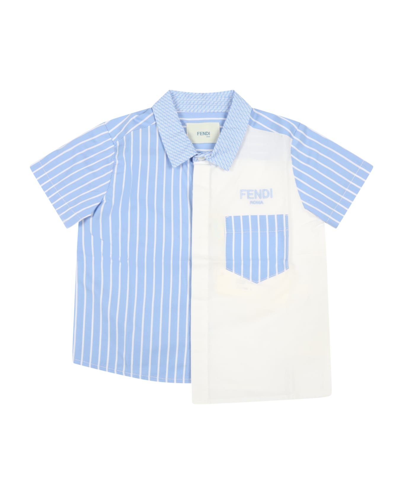 Fendi Multicolor Shirt For Baby Boy With Logos - Multicolor