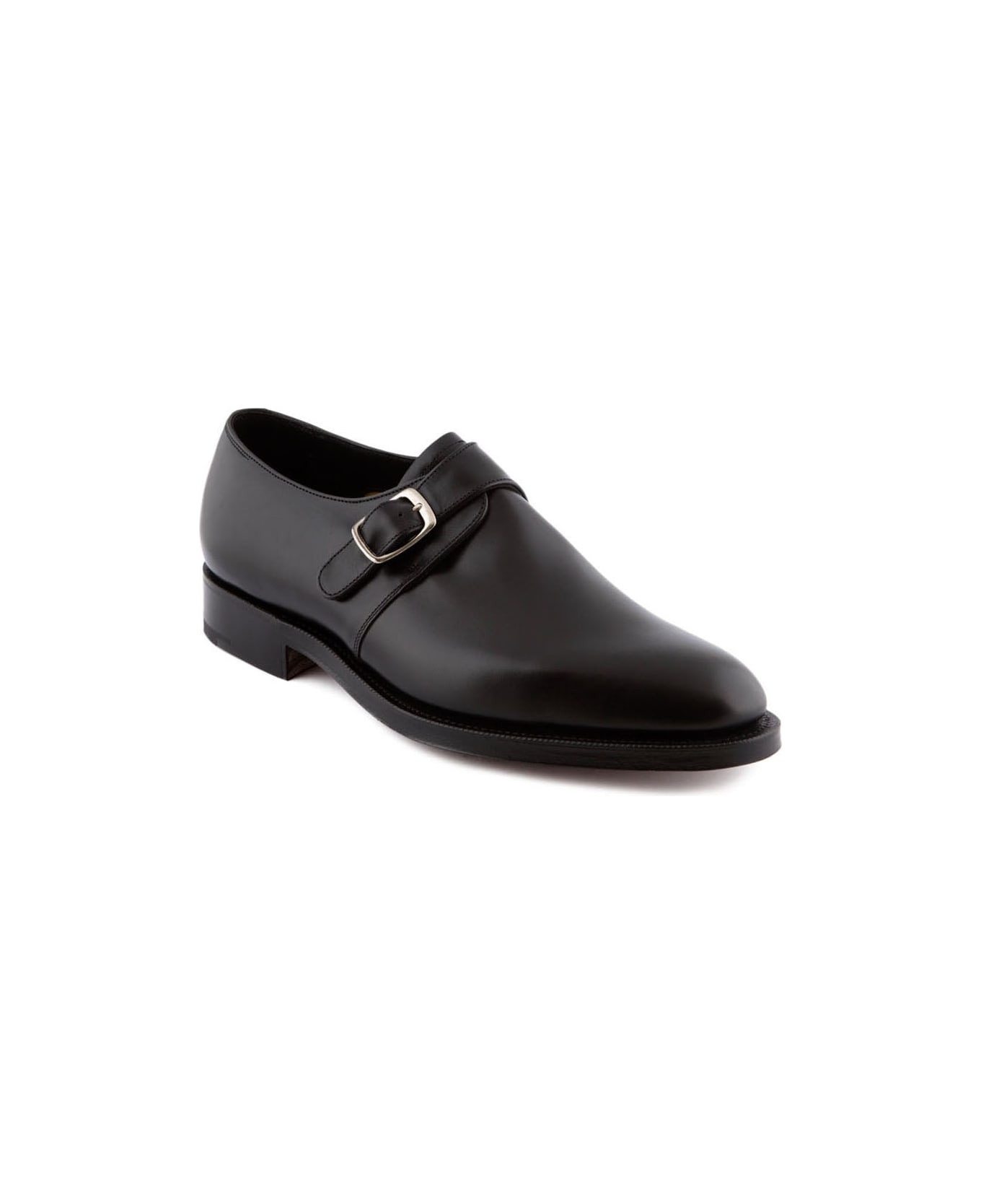 Edward Green Black Calf Monk Strap Shoe - Nero