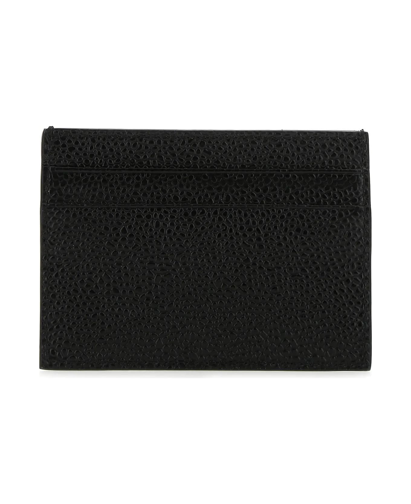 Thom Browne Black Leather Card Holder - 001