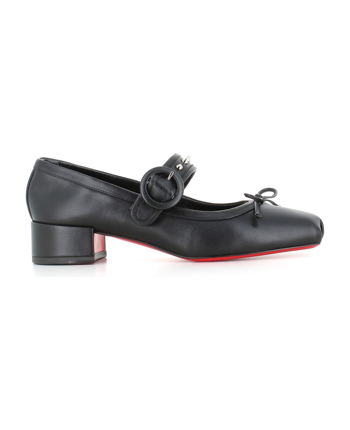 Christian Louboutin Ballerina Mama Strapita Spikes 30 - Black