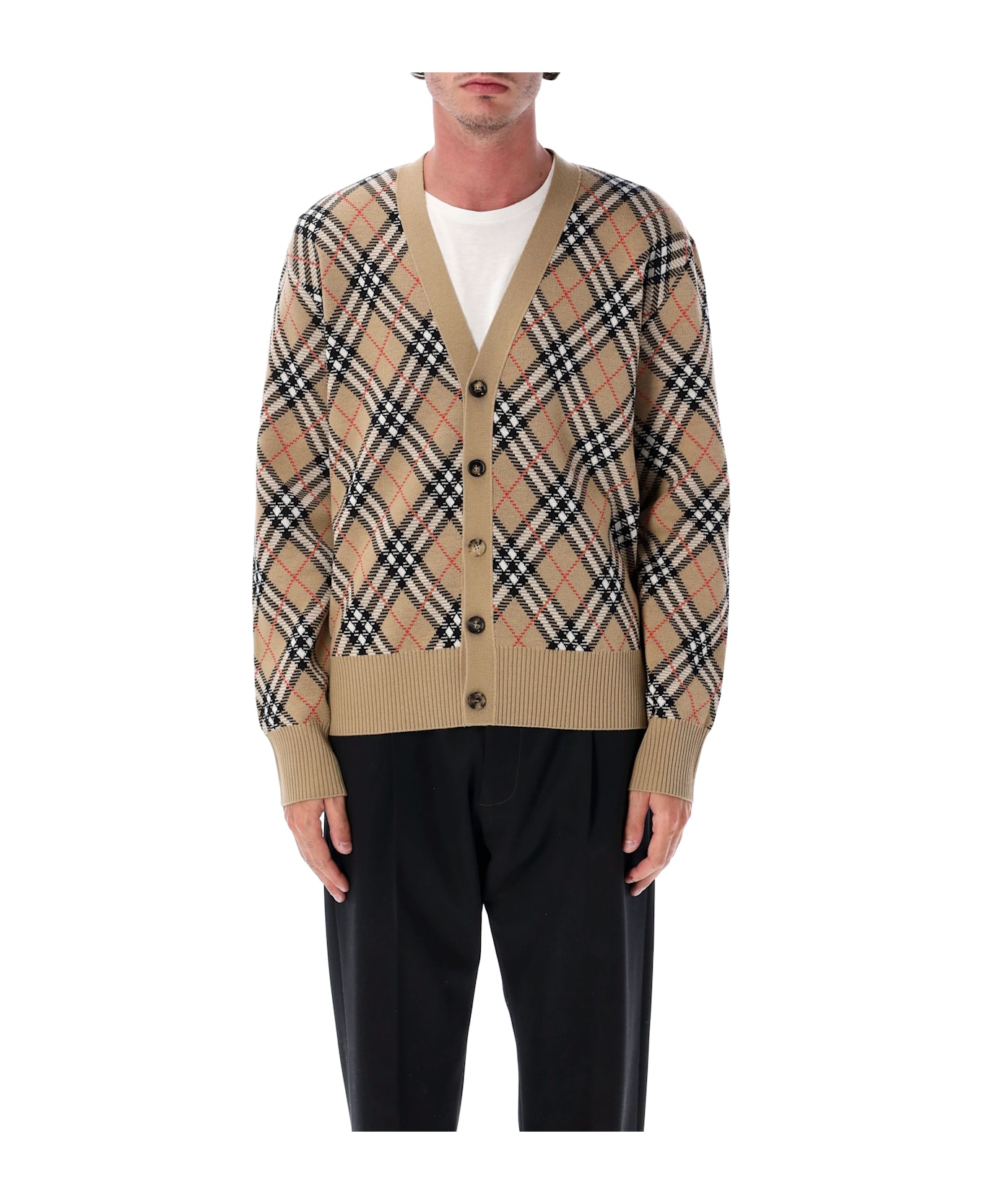 Burberry London Check Wool Cardigan - SAND/SAND IP CHECK