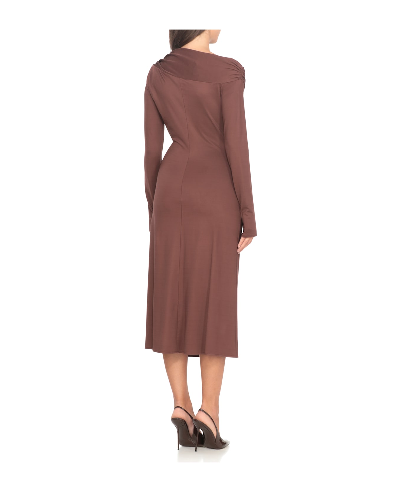 Elisabetta Franchi Long Dress - Brown
