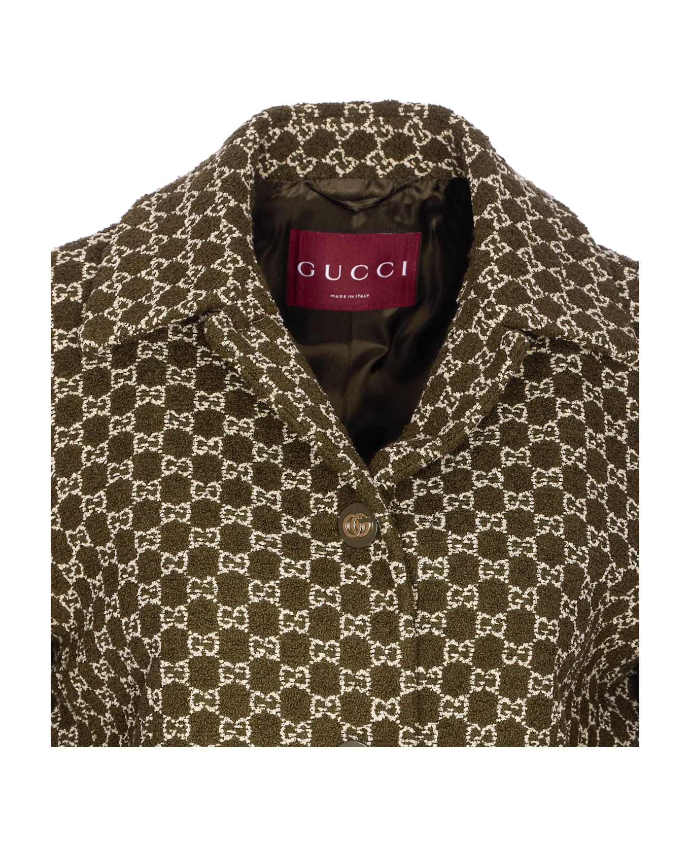 Gucci Gg Logo Boucle
 Jacket - Green