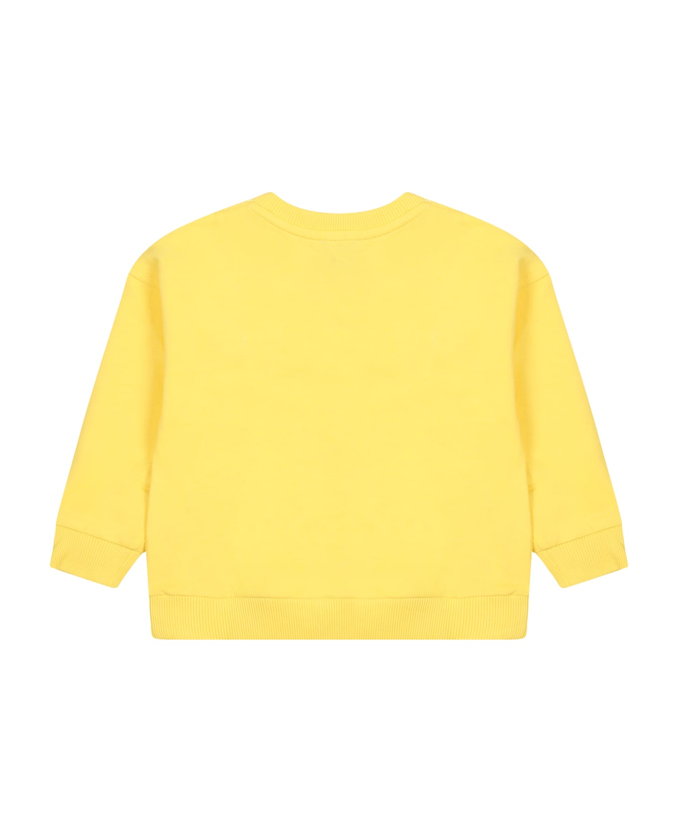 Moschino Yellow Sweatshirt For Babies With Teddy Bear - Yellow ニットウェア＆スウェットシャツ