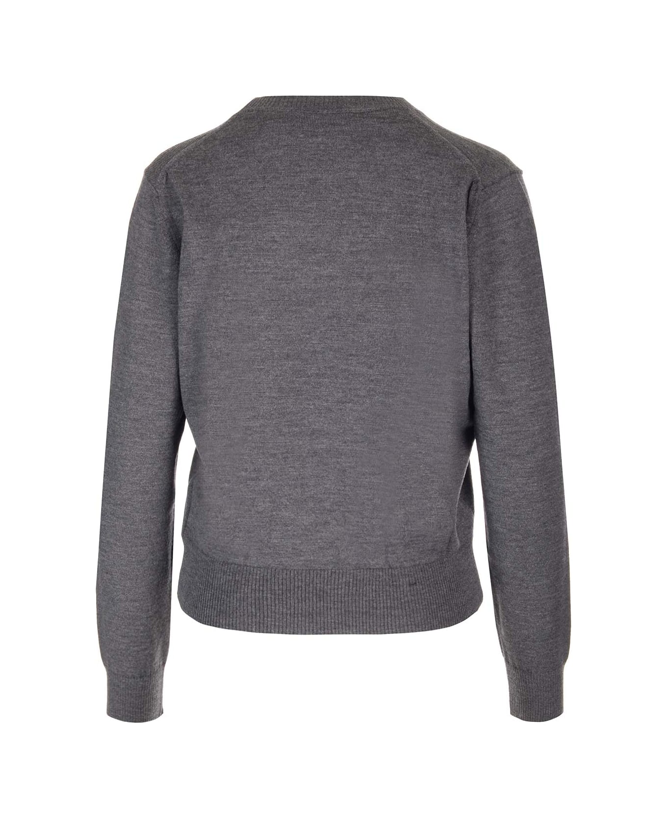 Ami Alexandre Mattiussi Ash Gray Wool Sweater - Grey