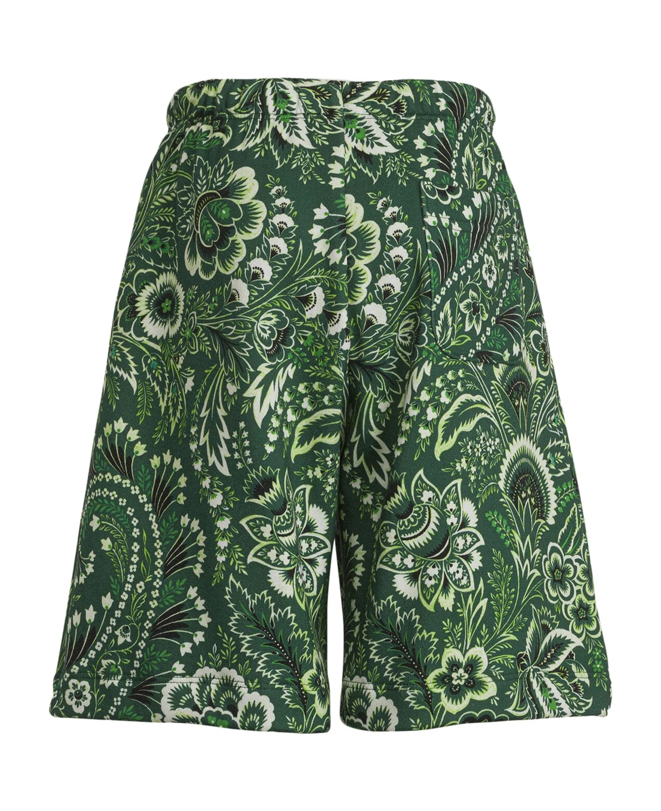 Etro Green Sports Bermuda Shorts With Paisley Print - Green