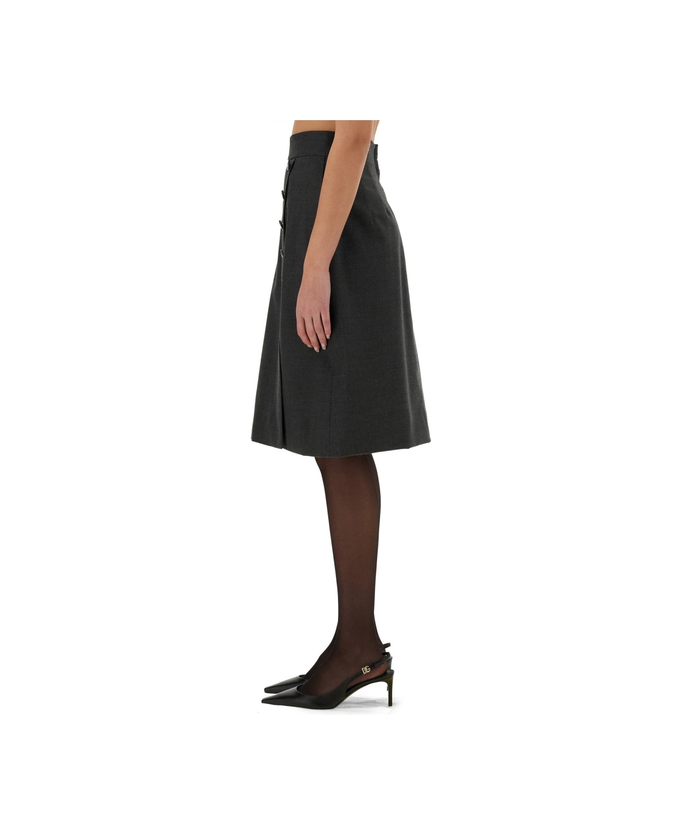 Dolce 
Gabbana Wool Midi Skirt - GREY