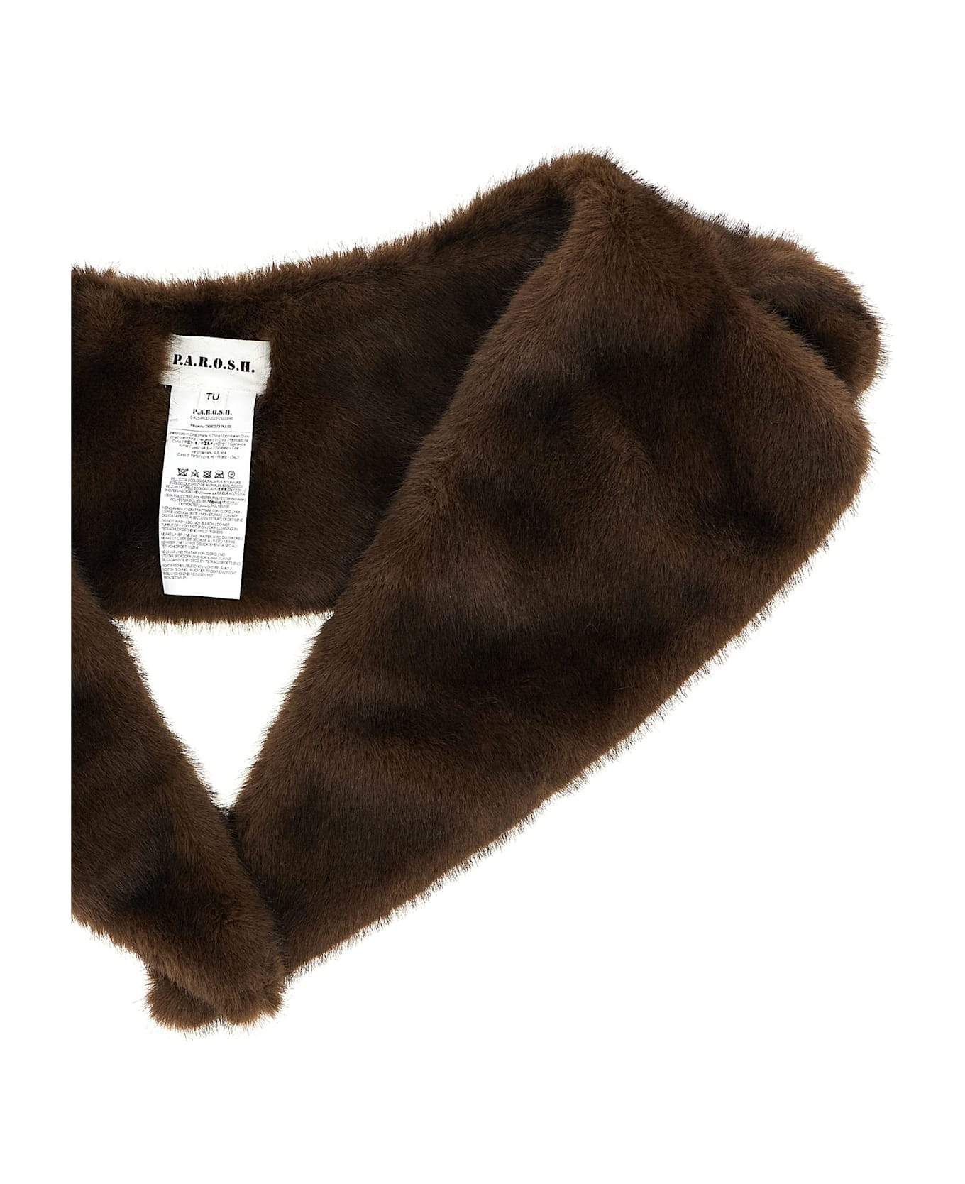 Parosh Eco Fur Neck - Brown