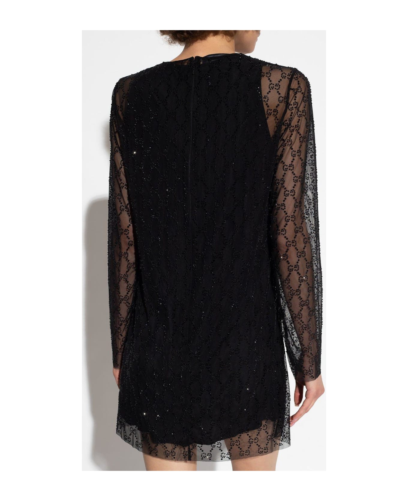 Gucci V-slit Bejewelled Dress - Black ワンピース＆ドレス