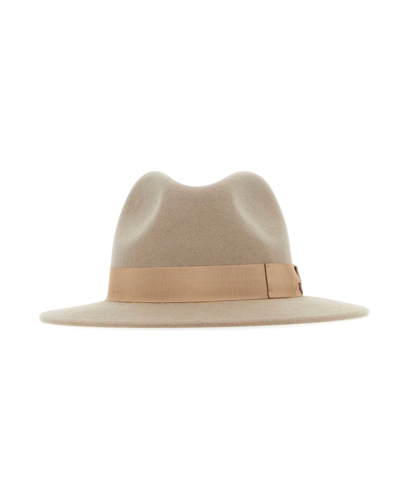 Borsalino Cappuccino Velour Hat - BEIGE 帽子