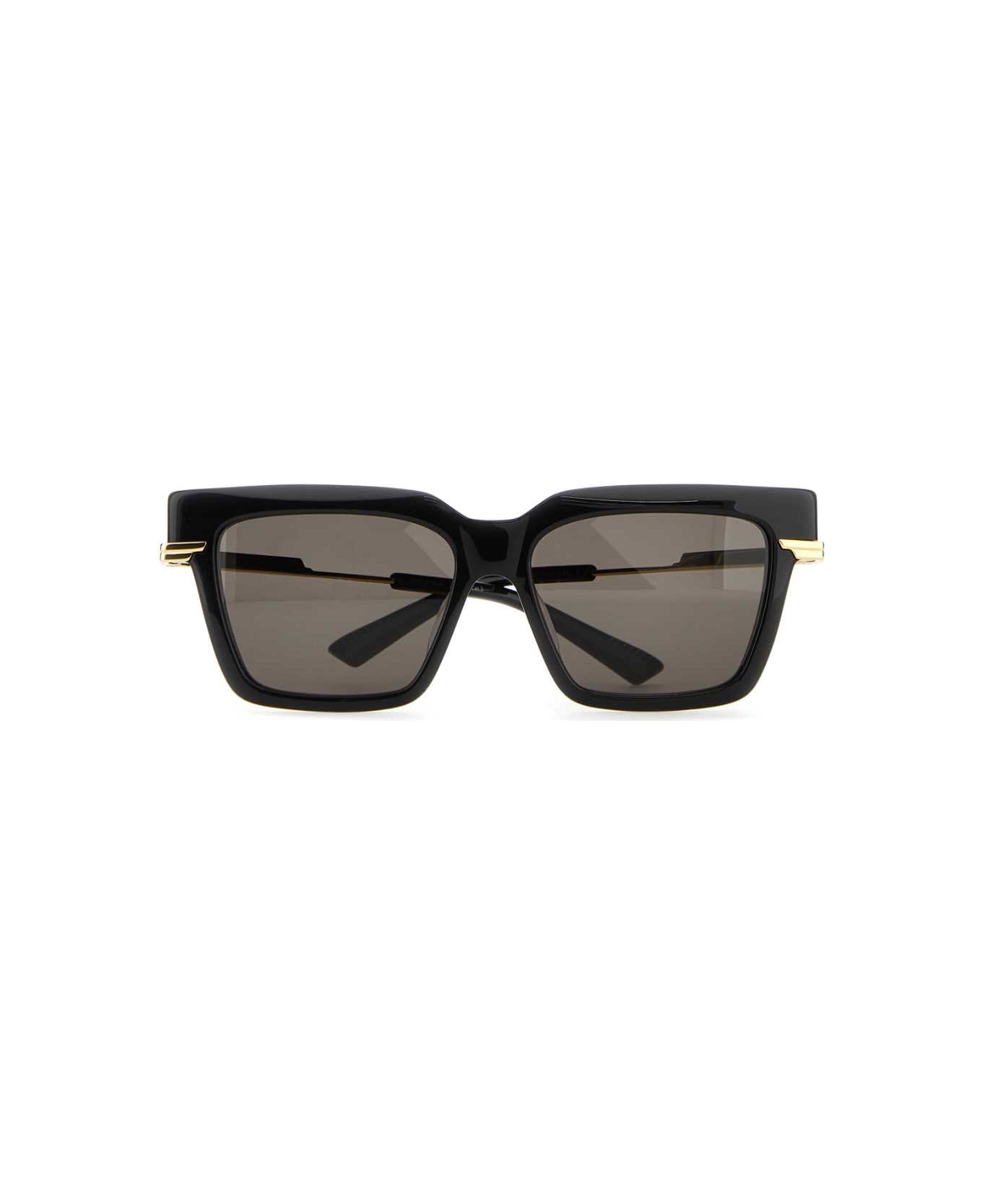 Bottega Veneta Black Acetate Sunglasses - BLACKGOLDGREY