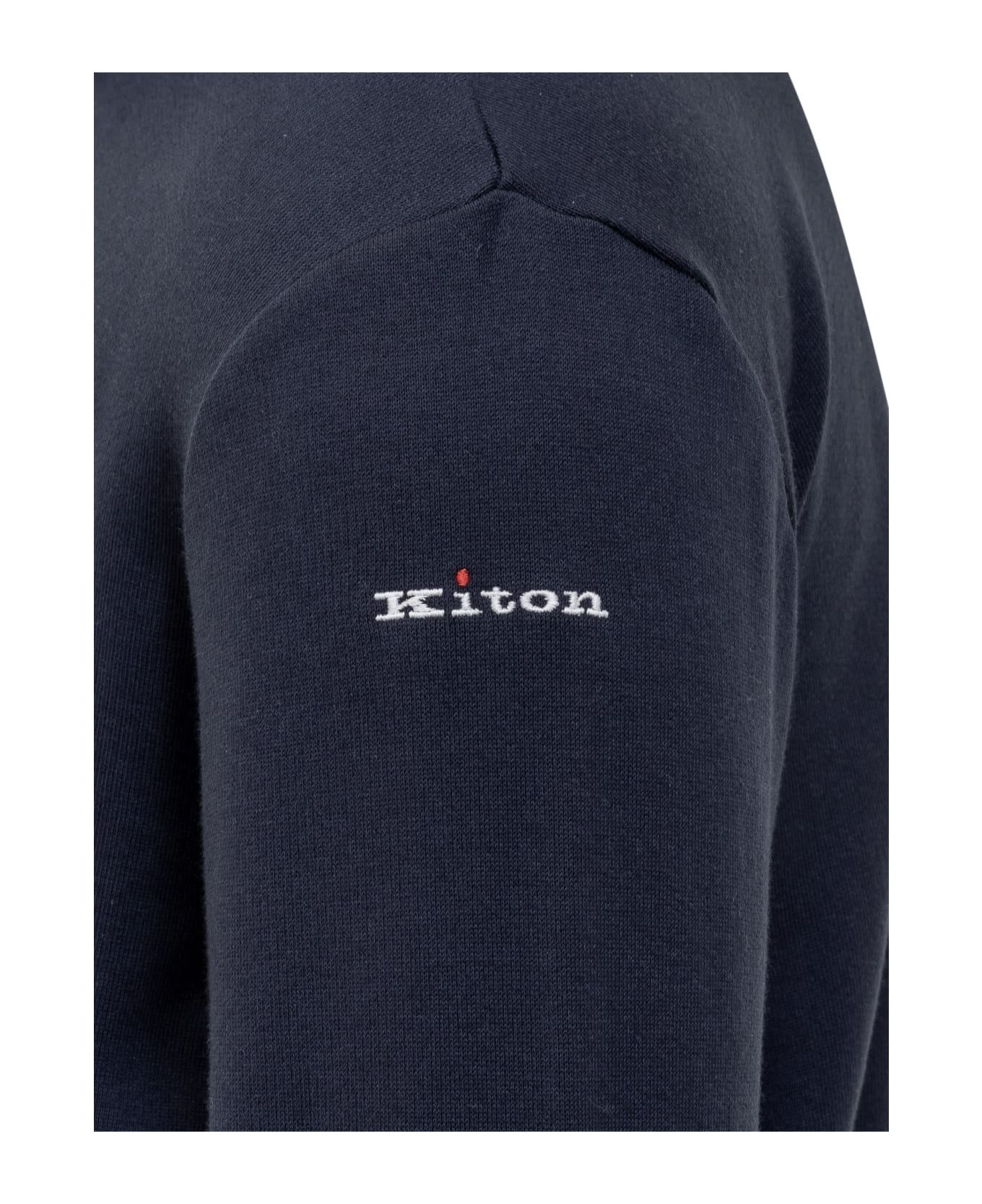 Kiton Cotton Sweatpants Suit - NAVY BLUE