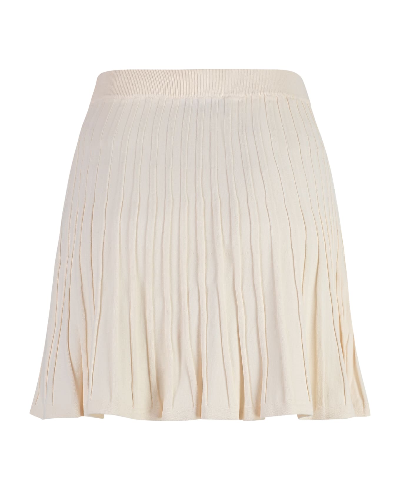 Yves Salomon Knitted Mini Skirt - panna