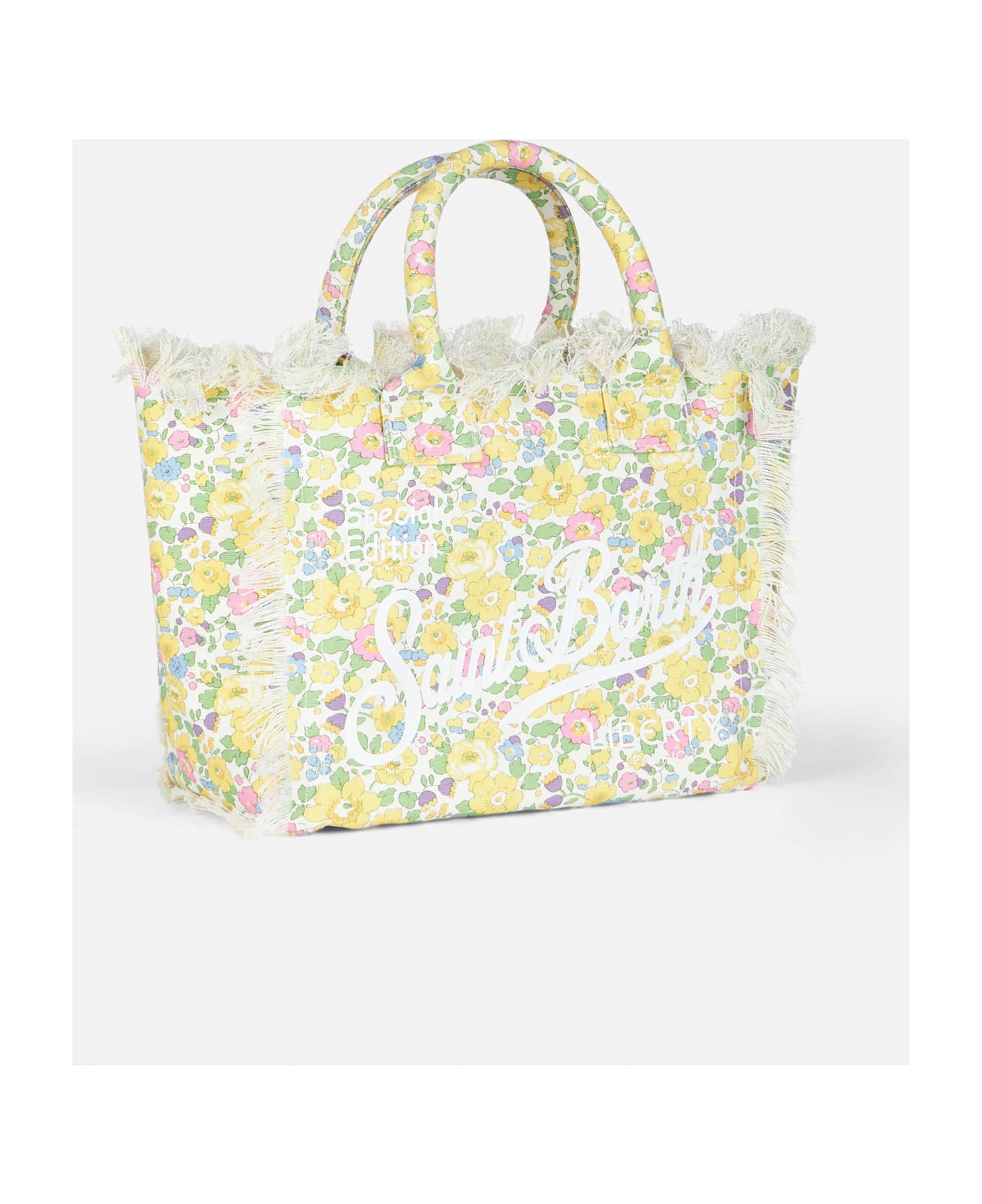 MC2 Saint Barth Betsy Cotton Canvas Colette Liberty Handbag |made With Liberty Fabric - YELLOW