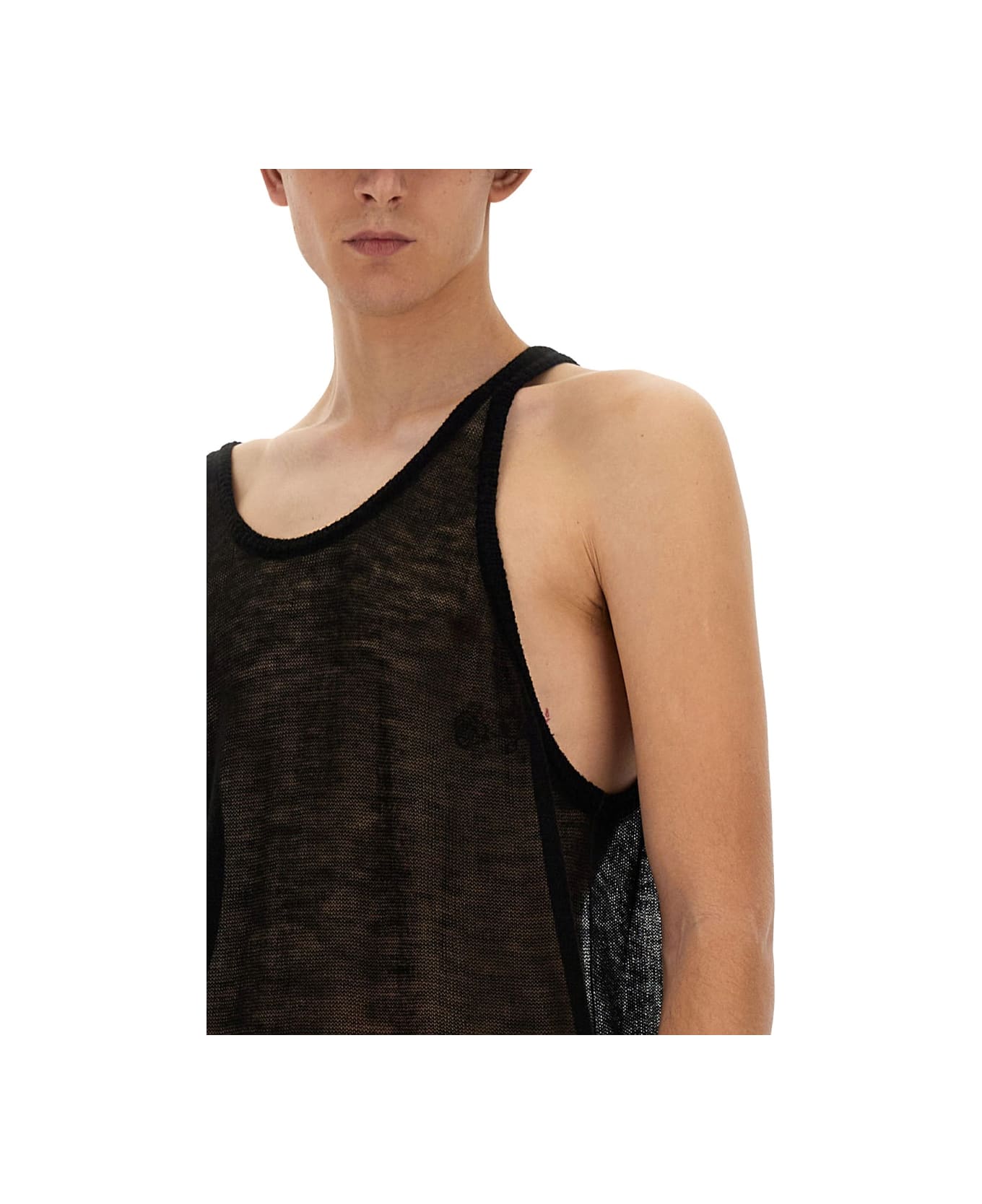Rick Owens Knitted Tank Top - BLACK