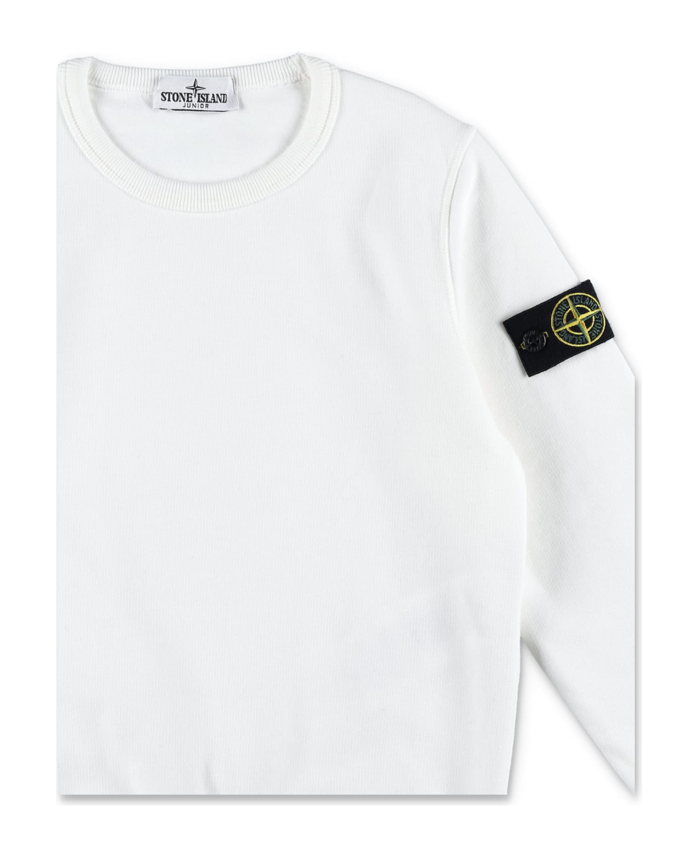 Stone Island Crew Neck Basic Fleece - White