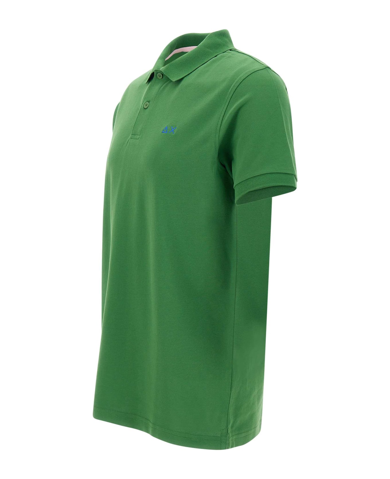 Sun 68 "solid" Piquet Cotton Polo Shirt - GREEN