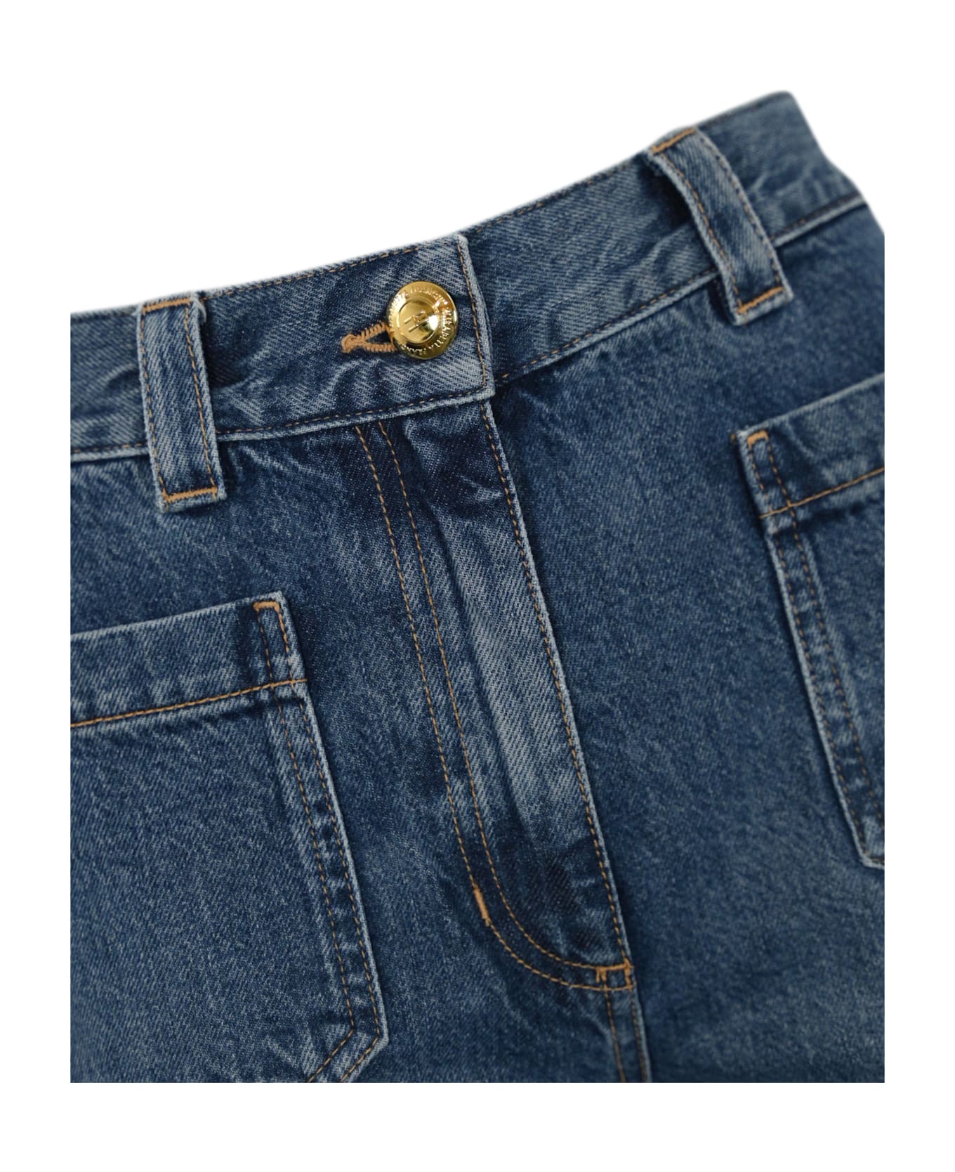 Elisabetta Franchi Regular Palazzo Jeans - DENIM VINTAGE