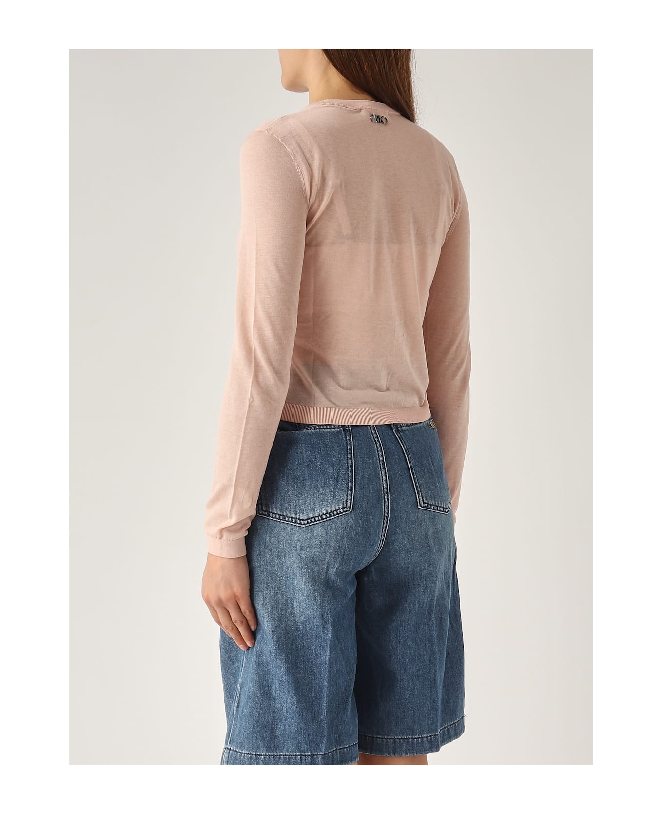 Michael Kors Ctn Silk Crew Nk Cardigan Cardigan - ACQUA DI ROSE