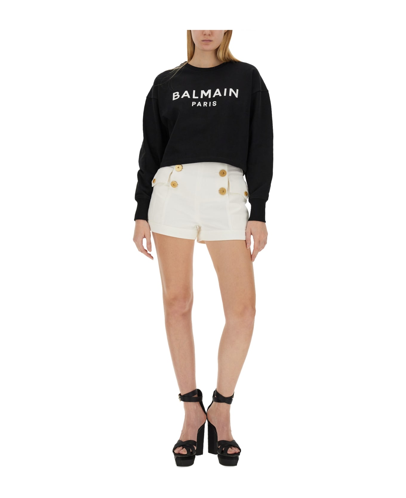 Balmain Cotton Shorts - BIANCO ショートパンツ