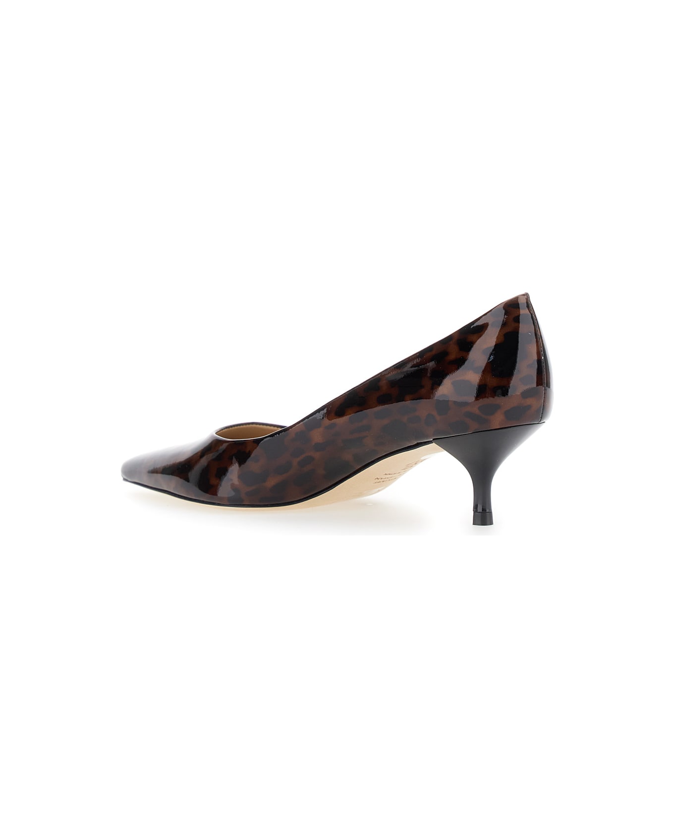 Stuart Weitzman 
power
 Brown Pumps With Kitten Heel And Leopard Motif In Leather Woman - Brown