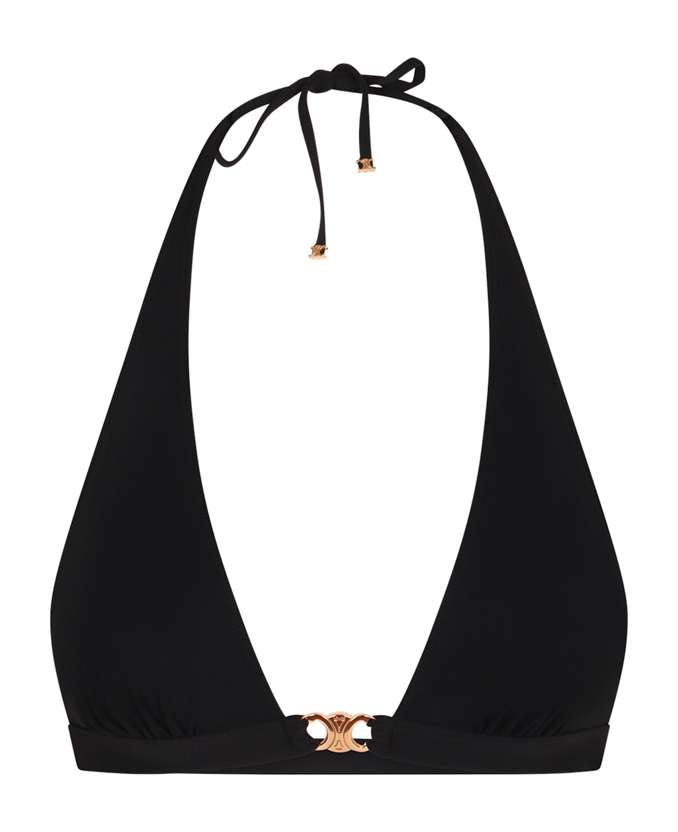 Celine Triangle Bikini Top - black