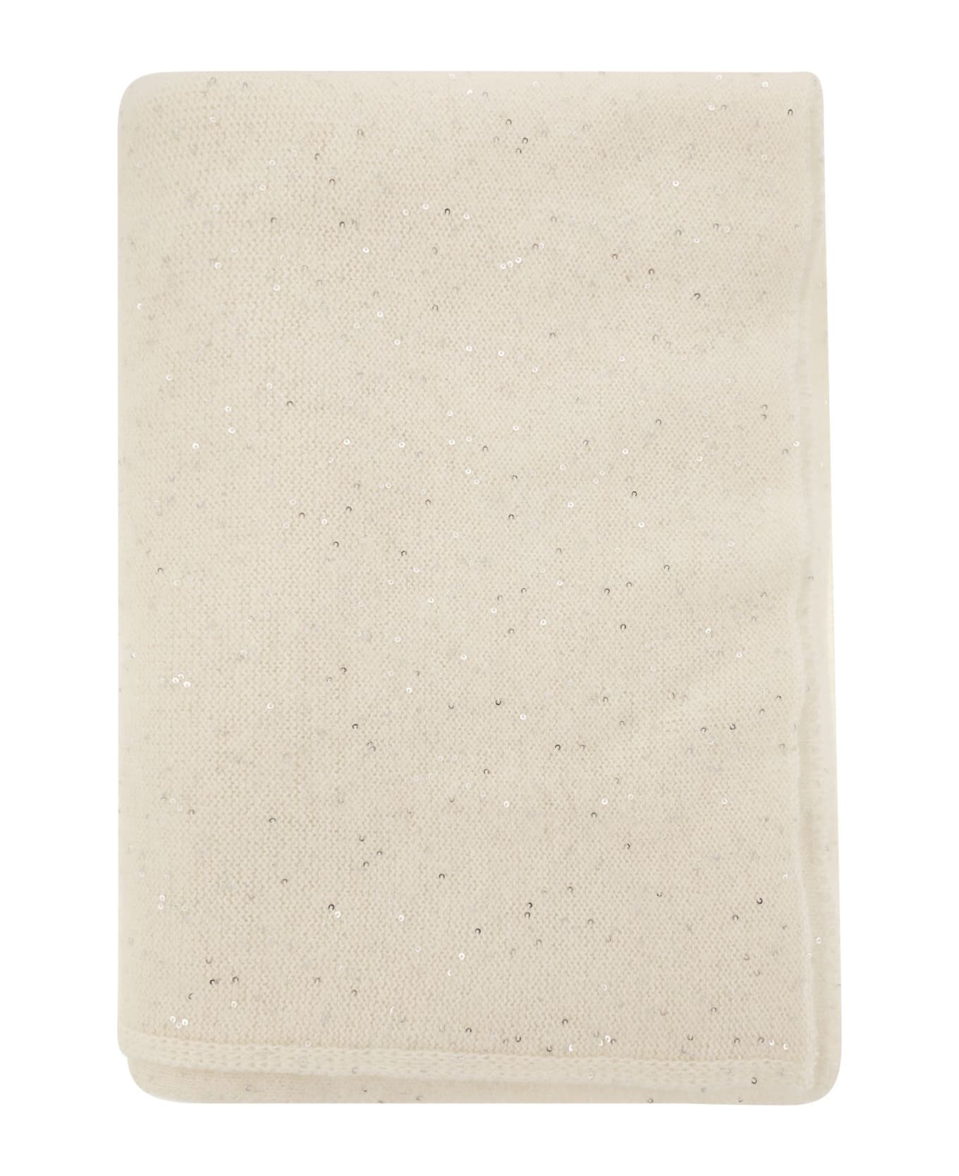 Fabiana Filippi Scarf With Micro Sequins - Cream