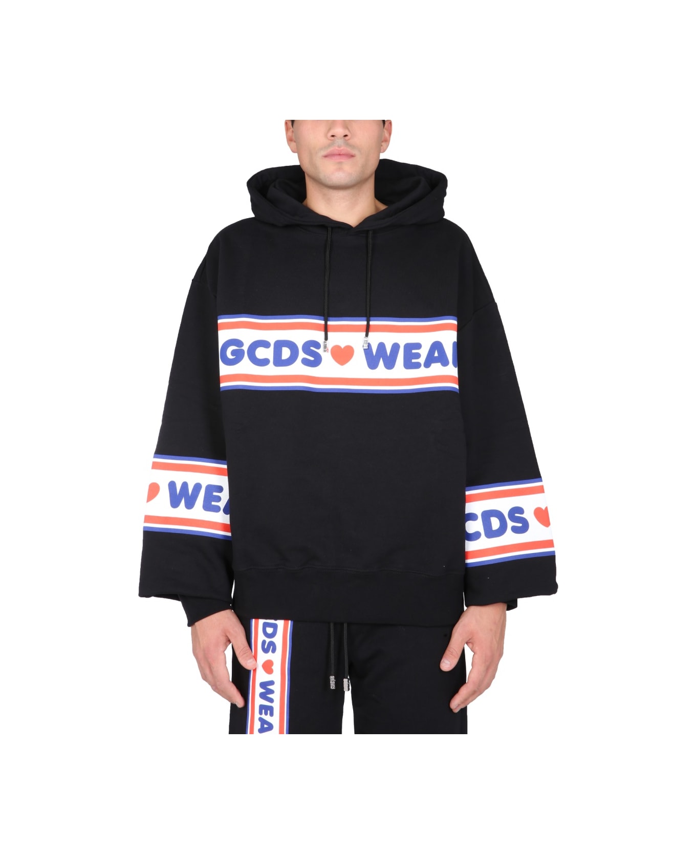 GCDS "cute Tape" Logo Sweatshirt - BLACK