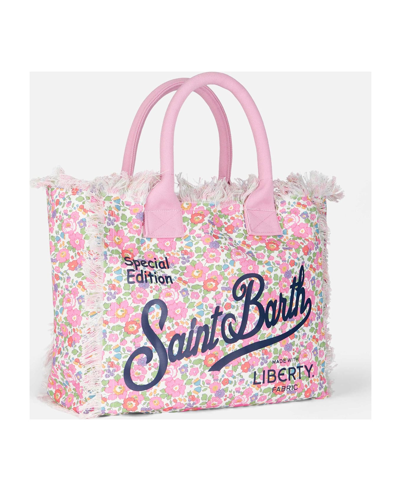 MC2 Saint Barth Betsy Cotton Canvas Vanity Liberty Tote Bag |made With Liberty Fabric - PINK