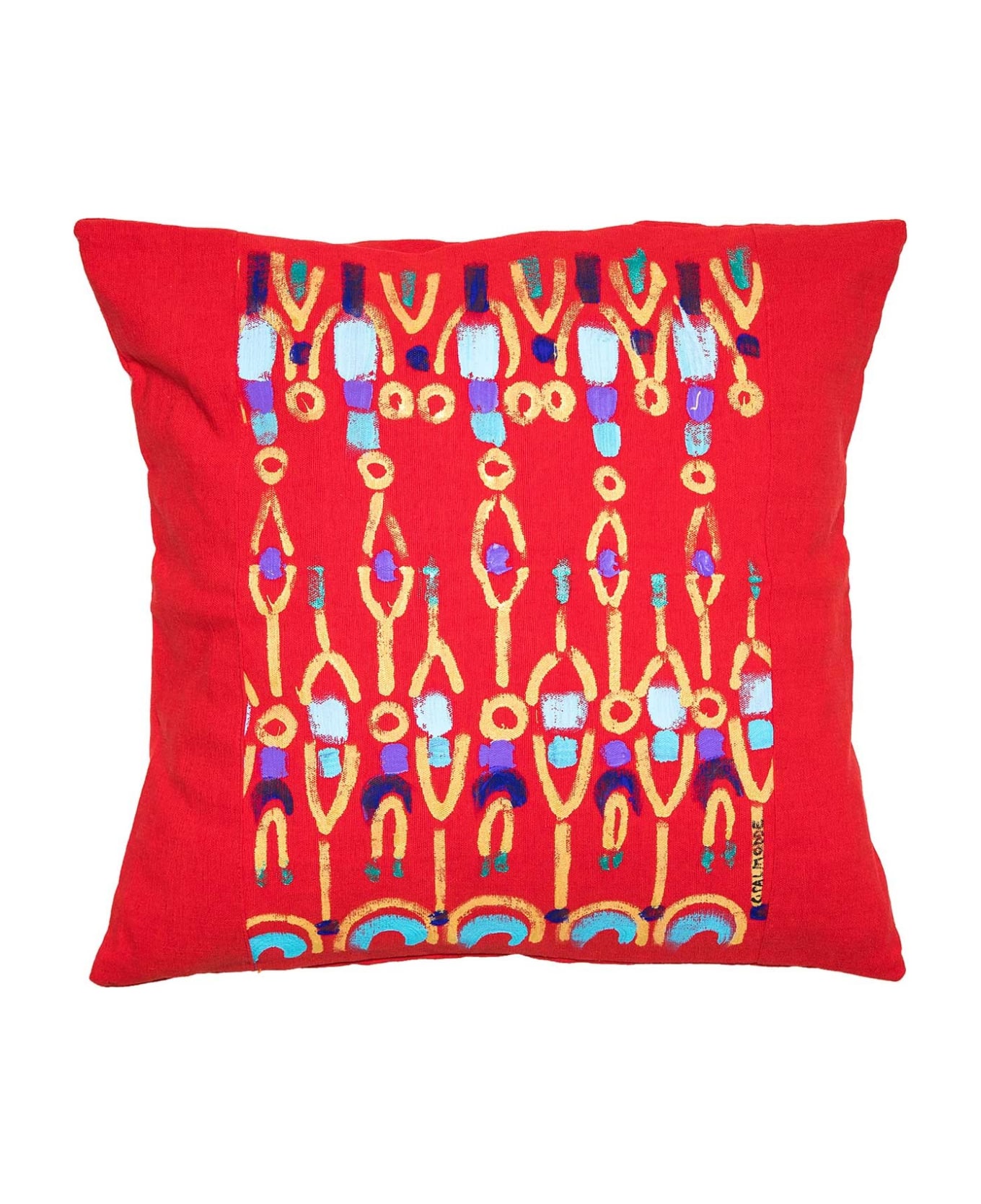 Le Botteghe su Gologone Hand Painted Cushions 100x100 Cm - Red Fantasy