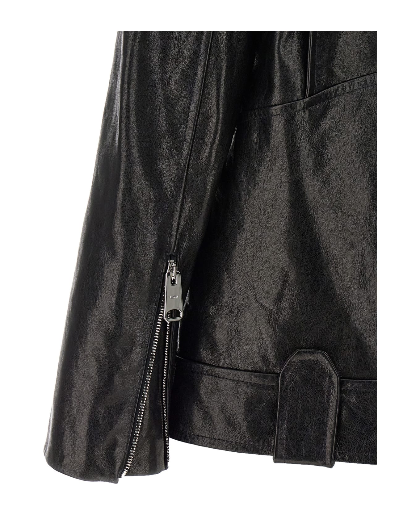 Khaite 'hanson' Leather Biker Jacket - Black   レザージャケット
