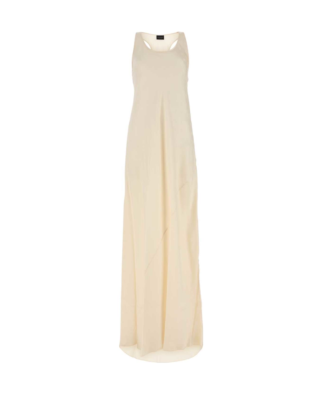 Balenciaga Ivory Satin Long Dress - 9002