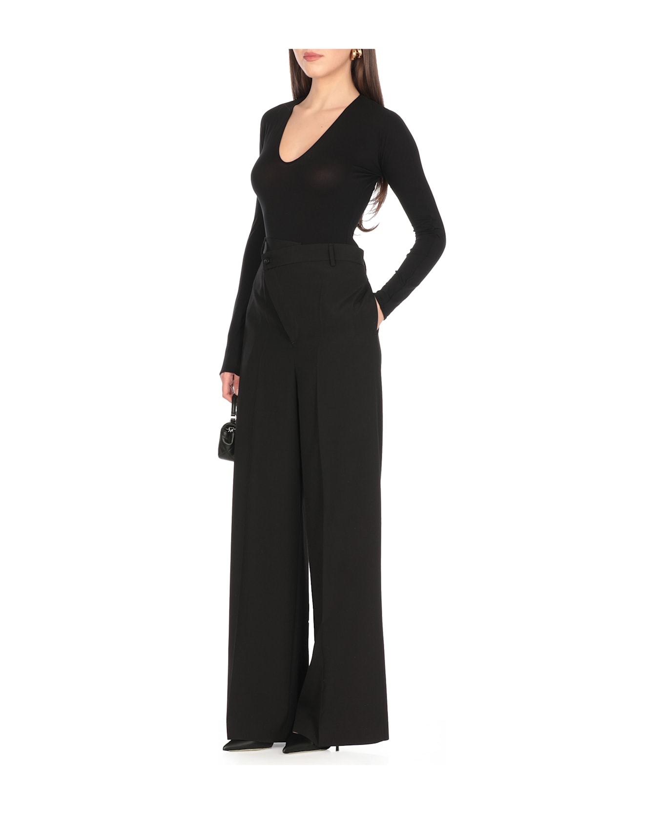 Wolford Body With Long Sleeves - Black