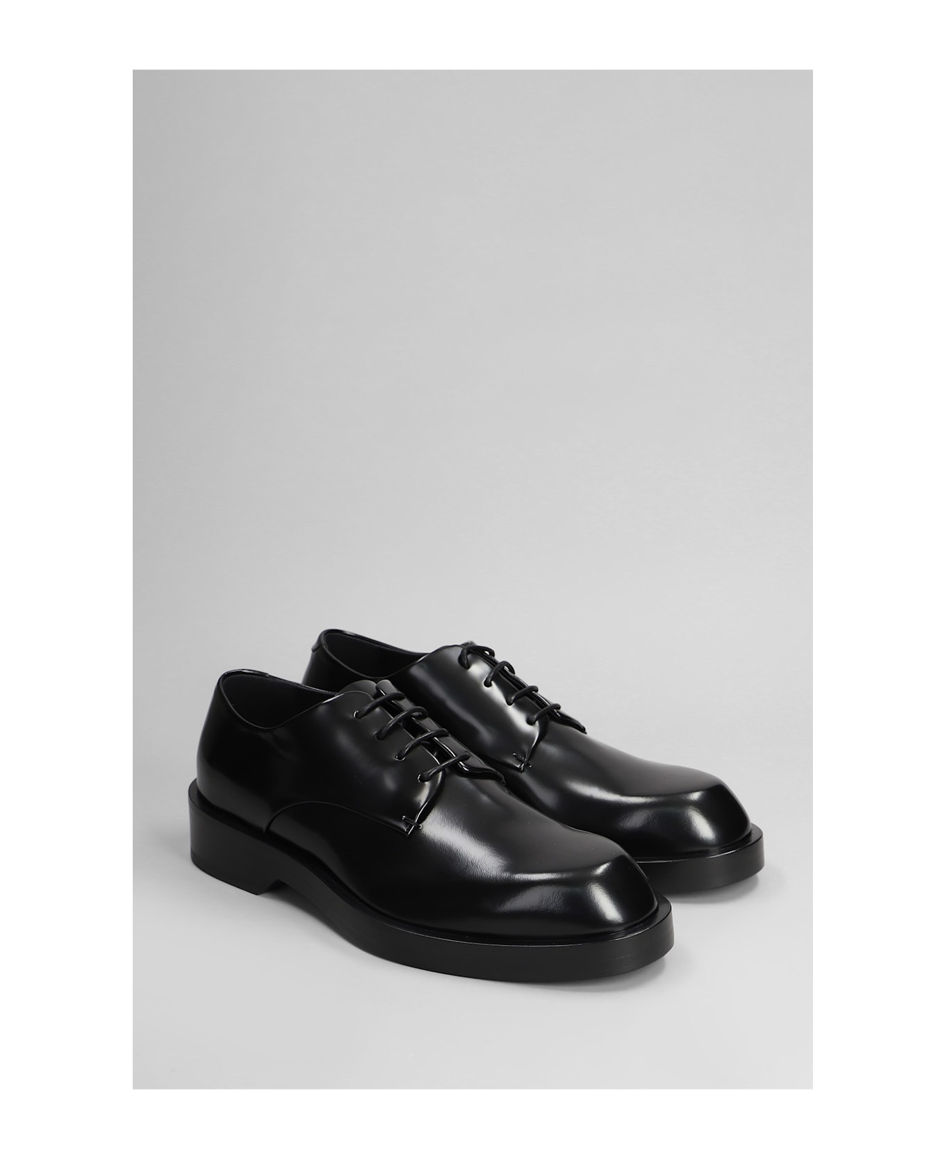 Jil Sander Lace Up Shoes In Black Leather - black