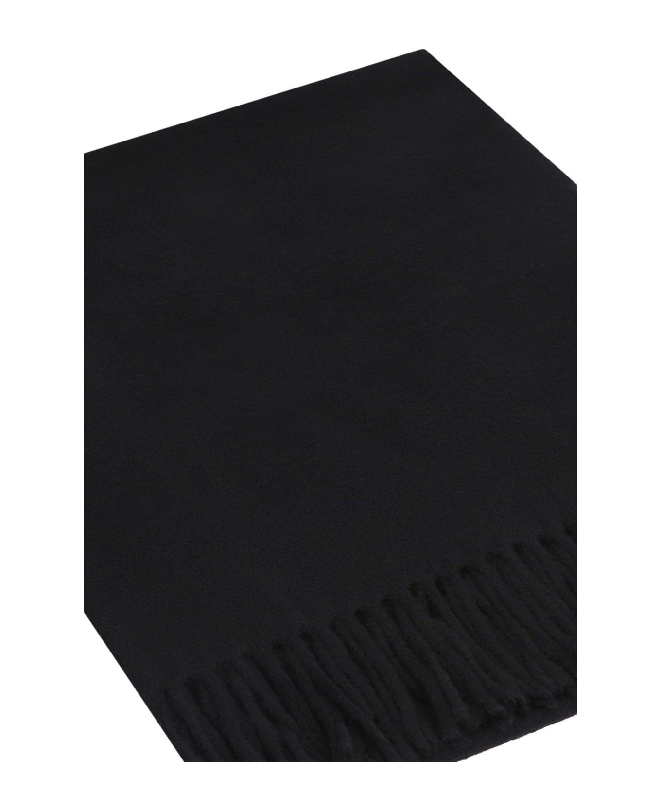 Acne Studios Logo Patch Fringed-edge Scarf - BLACK スカーフ
