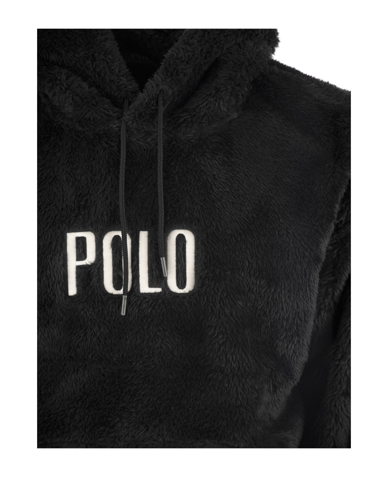 Polo Ralph Lauren Black Fleece Hoodie With Logo - Black