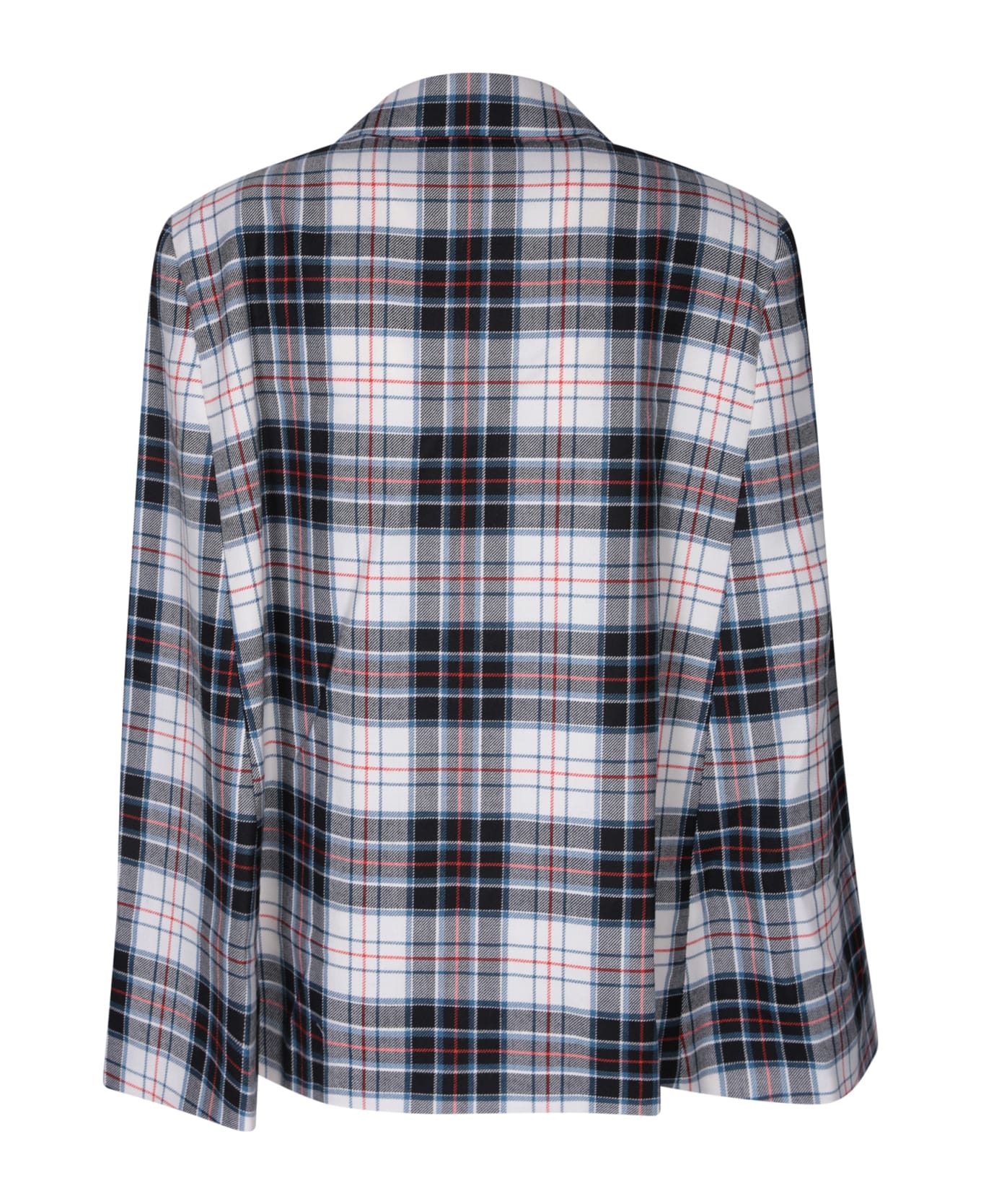 Comme Des Garçons Homme Plus Check Pattern Multicolor Cape - White