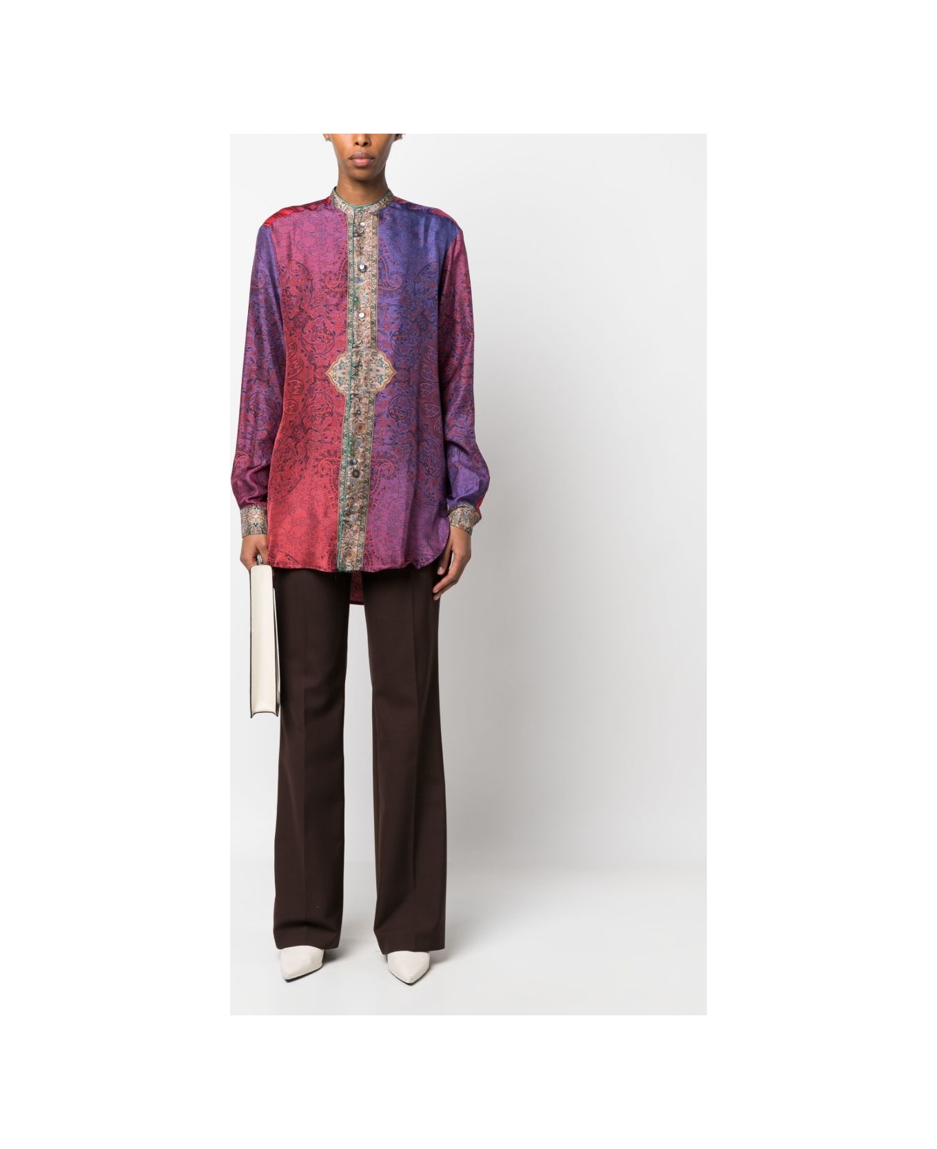 Pierre-Louis Mascia Printed Silk Shirt - Purple