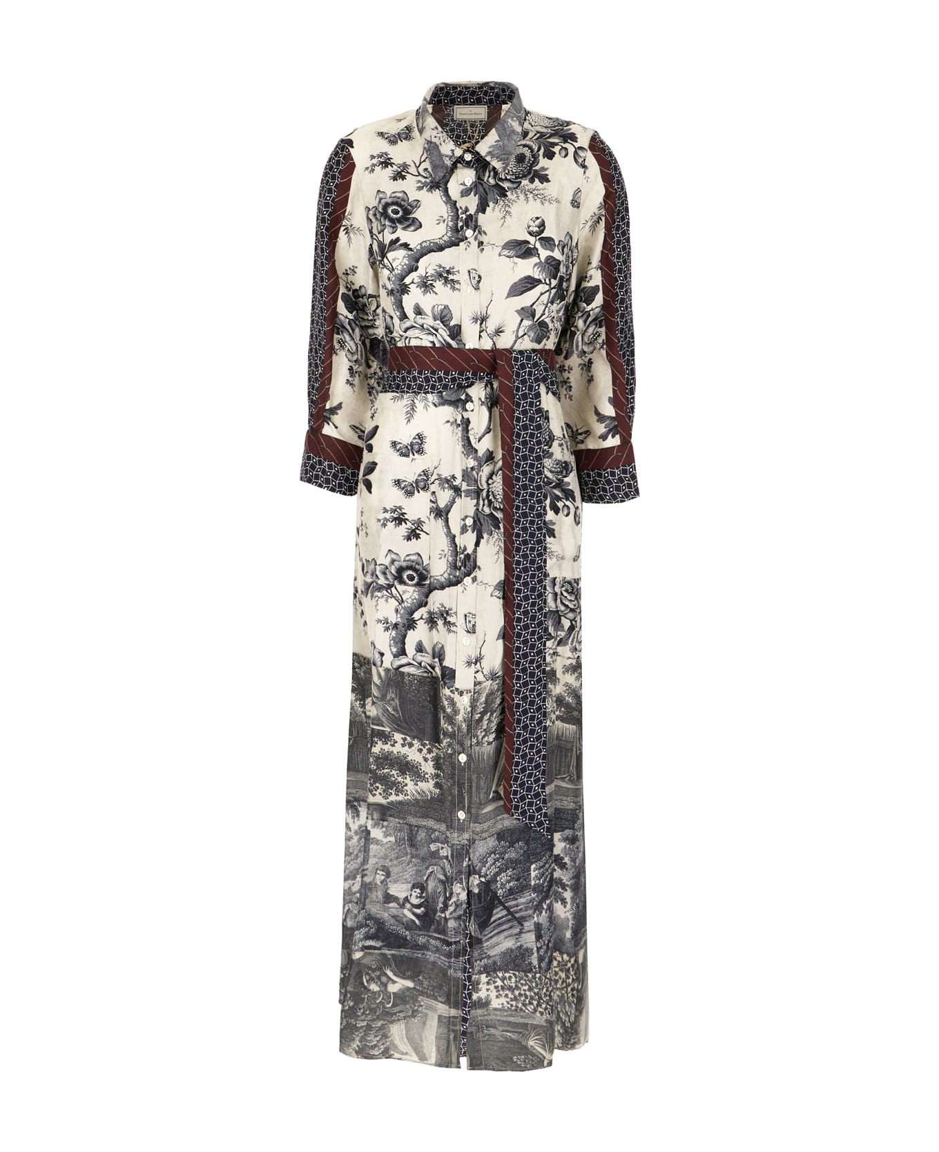 Pierre-Louis Mascia Printed Silk Shirt Dress - 101