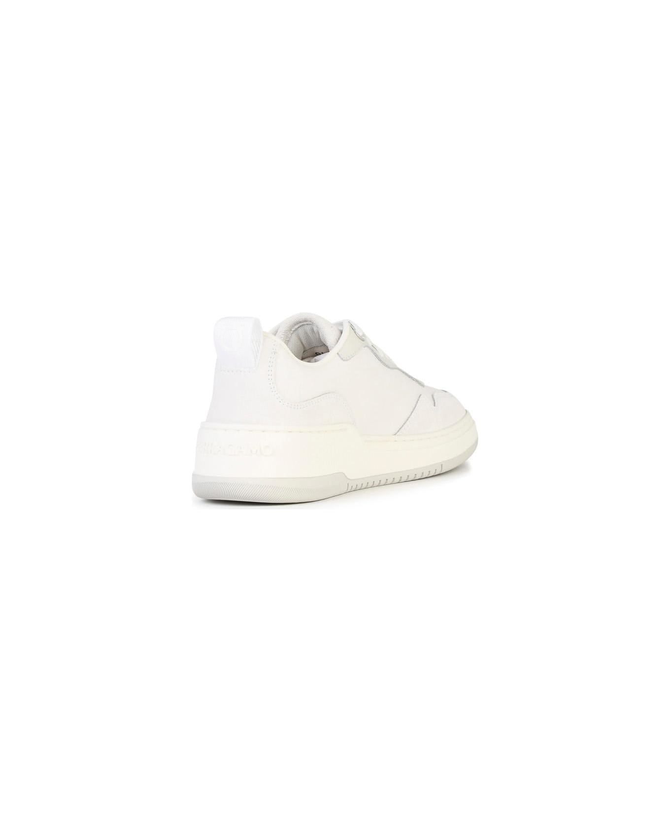 Ferragamo 'dania' White Leather Sneakers - White