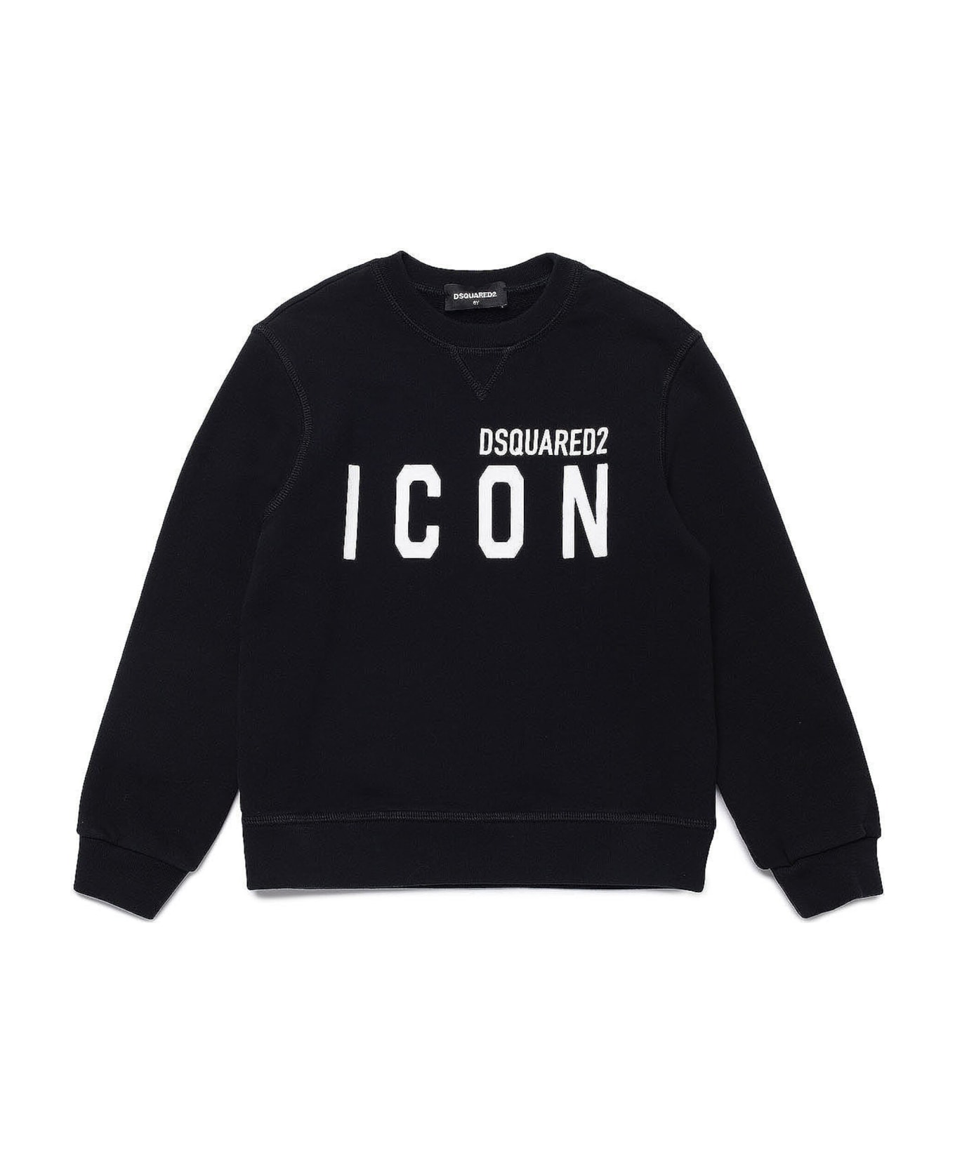 Dsquared2 D2s411u Relax-icon Sweat-shirt Dsquared Cotton Crew-neck Sweatshirt With Icon Logo - Black ニットウェア＆スウェットシャツ