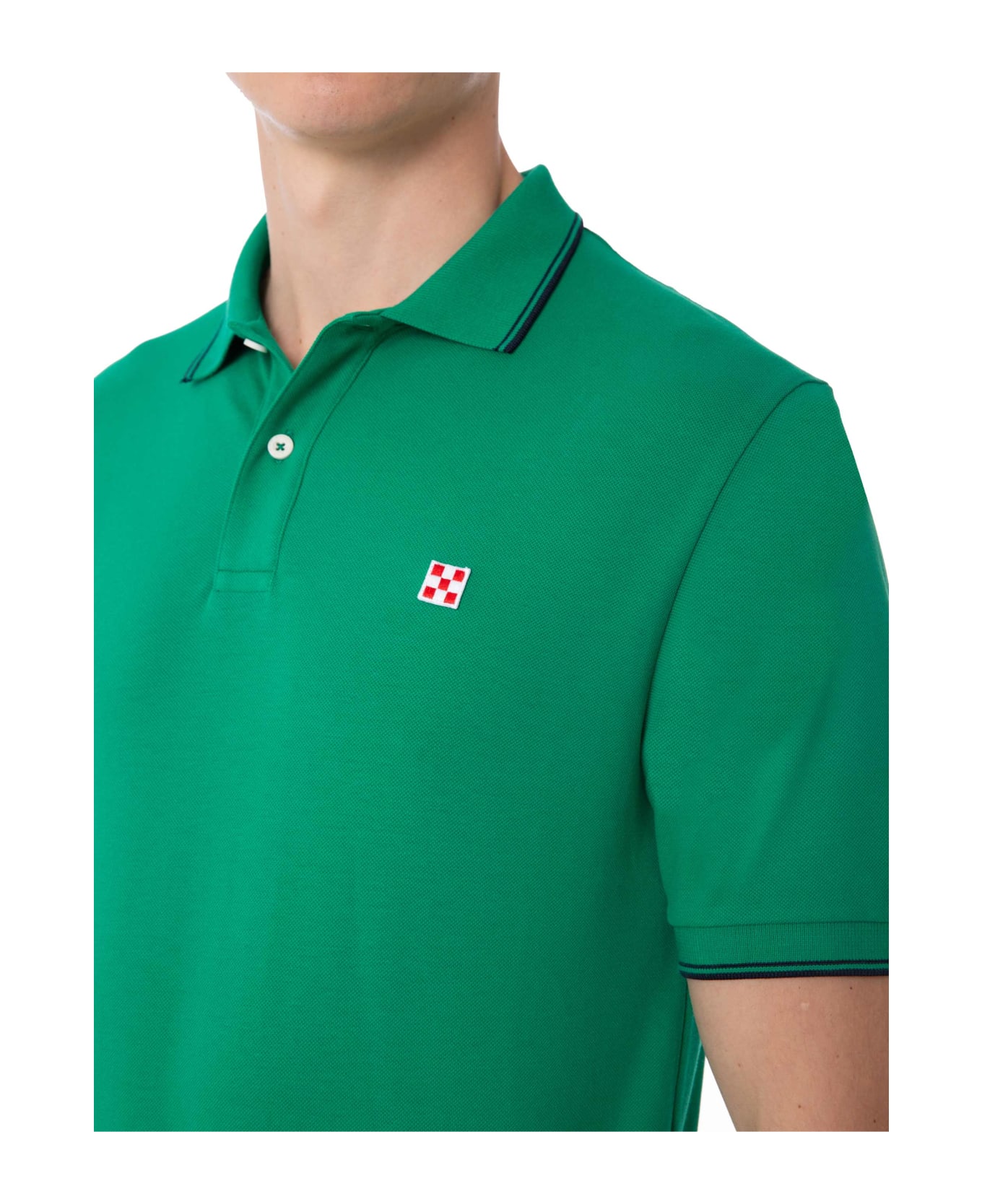 MC2 Saint Barth Green Piquet Polo With St. Barth Logo - GREEN