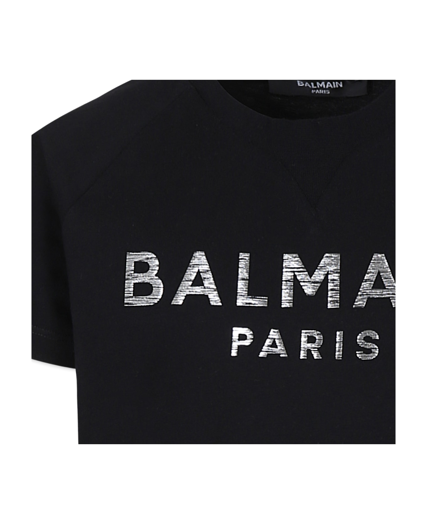 Balmain Black T-shirt For Kids With Logo - Ag